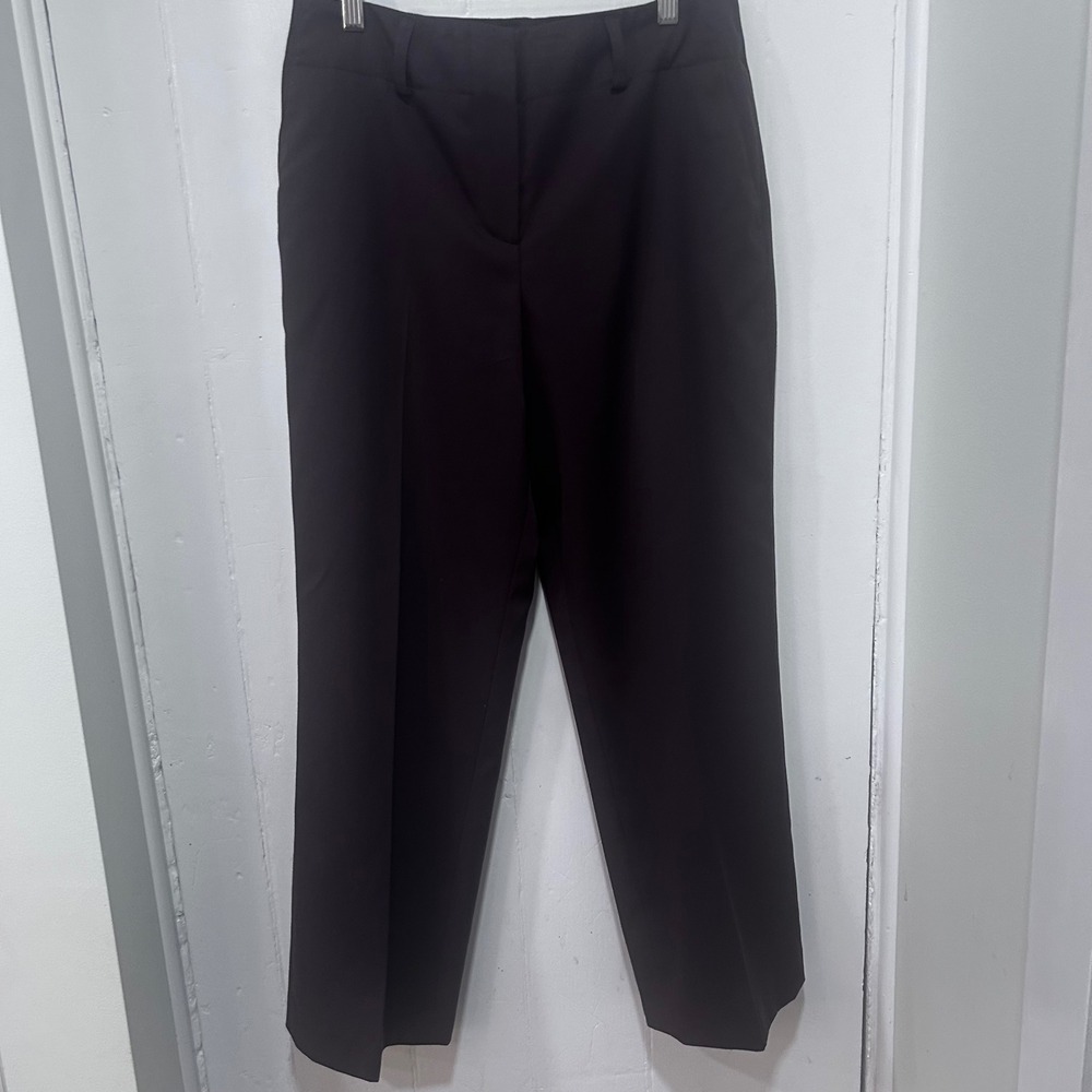 Anne Klein AK Women Brown Straight Leg Stretch Dress Pants Size 8 Professional